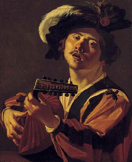 Dirck van Baburen The Lute player. oil painting picture